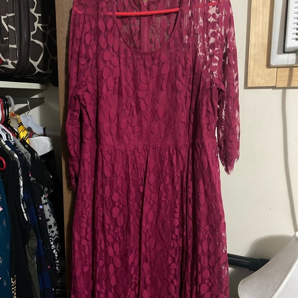 Torrid Lace Dress -Size 18 Color Deep Red - Picture 1 of 5